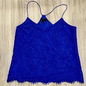 J. Crew royal blue lace camisole.